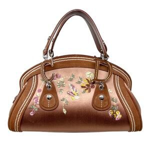 Rare Dior 2005 Galliano Embroidered Satin Floral Bag Limited Edition